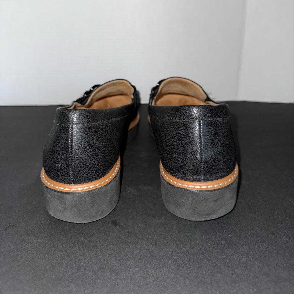 Naturalizer Emmal Silver Black Chain Platform Penny Loafer 12 Comfort Business - Picture 6 of 11
